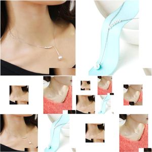 Chokers Perle Anhänger Gold Silber Farbe Kette Frauen Halskette Koreanische Drama TV Star Choker Halsketten/Bizuteria/Kragen Perlas/Schmuck Drop Dhvzr