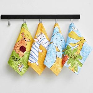 Towel 1Pc 26x50cm Gauze Cotton Cartoon Animal Art Painted Children Kids Baby Home Bathroom Hand Face