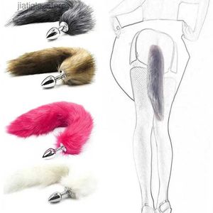 Other Health Beauty Items Metal butt plug fox tail adult role-playing game sexy slave anal bead diffuser anal plug cat tail female role-playing Y240402