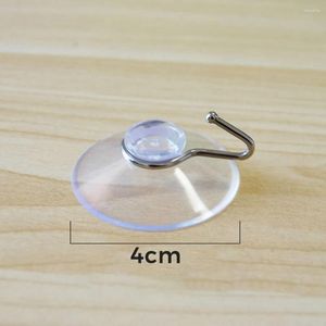 Hooks 20pcs Suction Cups Metal 40mm PVC Self-adhesive Hanger Clear Handy Easy Use Door Smooth Wall Window Organize Coat Hat Key