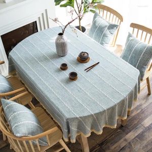 Toalha de mesa oval toalha de mesa arte algodão linho ins vento tira longa simples dobrável decoração doméstica padrão xadrez