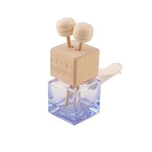 8 ml Car Diffuser Air Freshener Bottle Empty Car Essential Oil Diffuser Glass Perfume Diffuser Bottle with Vent Clip Wooden Caps Stick