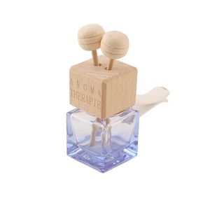 8 ml bil diffusor luftfräschare flaskan tom bil eterisk olja diffusor glas parfym diffusor flaska med vent clip trä mössor stick