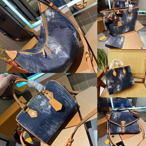 Bolsa de mão de luxo designer medieval denim bolsa de enfermeira crossbody bolsa de ombro feminina bolsa mensageiro bolsa de maquiagem carteira grande capacidade deslocamento diário 38cm