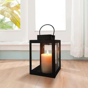 Candle Holders Lantern Wind Lamp Hanging Decor Exquisite Candleholder Outdoor Light Adornment Decorative Wrought Iron Pendant