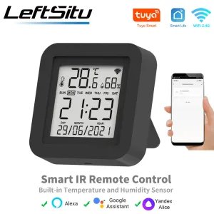 Control Tuya Smart Universal IR Remote with Temperature Humidity Sensor for Air Conditioner TV AC Works with Alexa,Google Home Yandex