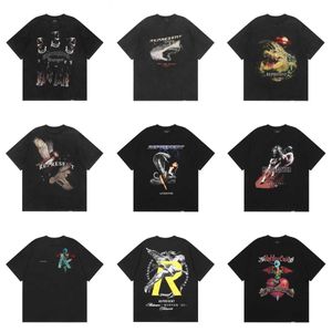 Present 21fw Doberman hound print used wash water short sleeve T-shirt high street fashion brand men and women