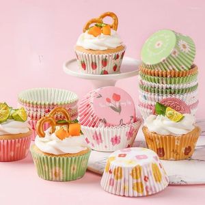 Backwerkzeuge 100 Stück Kuchenpapierhalter Geburtstagsdekoration Runde wasserdichte Cupcake-Muffin-Verpackungsunterlage