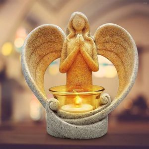 Portacandele Angelo creativo Regalo commemorativo Candele di simpatia Statue di angeli con LED lampeggiante Candeliere squisito romantico nordico