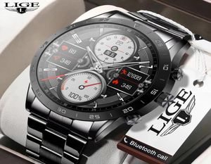 LIGE 2022 NOWOŚĆ BLUETOOTH Call Smart Watch Men Sports Clock IP68 Wodoodporne monitorowanie tętna Smartwatch na iOS Android Phone1219427