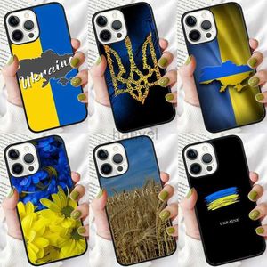 Cell Phone Cases Ukraine Flag Case For iphone SE2020 15 14 6 7 8 plus XR XS 11 12 13 Pro max Soft Bumper Shell Cover coque 2442