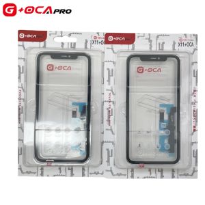 5PCS G + OCA ProなしICショートフレックスタッチデジタイザーセンサーガラスとiPhone用のフレーム + OCA接着剤11 12スクリーンカバーの交換