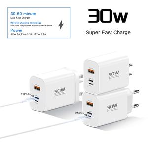 PD 30W Reverse Charger UK Standard för iPhone 15 Huawei Xiaomi Fast Charging Adapter