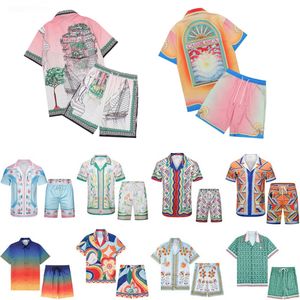 T-shirt casablanc designer t shirt kvinnor t-shirt mens shorts set brev tryck avslappnad skjorta och korta kvinnor lös siden skjorta hög kvalitet tees sommar turné män tshirt