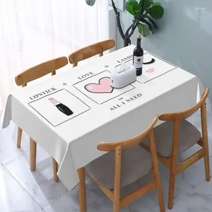 Pano de mesa retangular batom amor cílios tudo que eu preciso capa rosa cabido bonito lash artista toalha de mesa para jantar