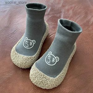 First Walkers Baby Shoes Cotton First Infant Toddler Walker Boys Girls Kids Soft Rubber Knit Booties AntiSlip 240124 L240402