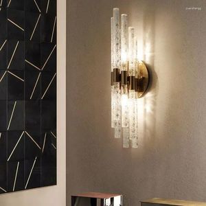 Wall Lamps Modern Glass Lights Foyer Bedroom Dining Room Lamp Gold Metal E14 Bulb Drop Creative Sconce