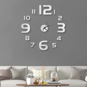 Creative Frameless DIY Wall Clock Wall Decal Home Silent Clock Akryl Mirror Sticker Living Room Office Wall Decoration Horloge 240329