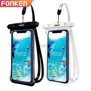 Casos de telefone celular FONKEN Capa à prova d'água para visão completa universal capa macia iPhone à prova de água saco seco Samsung A50 A51 2442