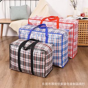 2024 Multifunctional Woven Bag Thickened Luggage Packing Bag Super Large Capacity Waterproof Quilt Portable Storage Bagfor Waterproof Portable Storage