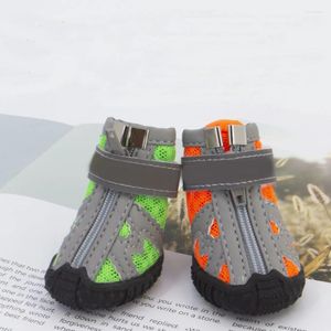 Vestuário para cães sapatos de malha cortados 4 unidades / conjunto para filhotes pequenos cães pequenos verão botas de gato respiráveis acessórios de calçados