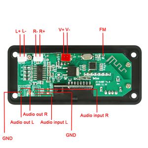 50W Amplifier 12V MP3 Decoder Board Bluetooth 5.0 Car Audio USB TF FM Radio Module Mp3 Player 2*25w