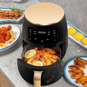 Air Fryers New Electric Air Ceyenter 6L 대용량 지능형 자동 가구 다기능 LED 터치 스크린 오일 프리 릴루제 Europlug Y240402