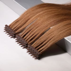 Tessitura tessi pronti per la spedizione 6d di 3 ° generazione di colori marroni #4 6d piuma capelli umani capelli indiani indiani 13pc/lotto