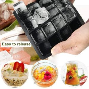 2024 15 Grid Silicone Ice Cube Mold Big Square Ice Cube Tray Mold Ice Cube Maker Icke-Toxic Hardble Bar Pub Wine Blocks Maker