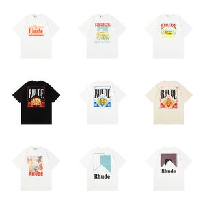 Rhude Mens Camisetas designer camisa rhude Luxo TShirts rhude Camisetas homens designer de alta qualidade tripulação pescoço manga curta impressão casual solto verão seco rápido