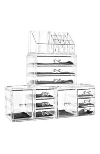 Прозрачный акриловый органайзер-башня с 11 ящиками, роскошный шкаф для хранения косметических украшений7156581