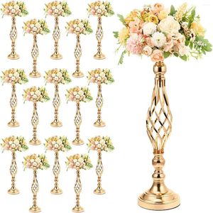 Party-Dekoration, 10 Stück, Metall-Blumenarrangement-Ständer, Hochzeits-Mittelstücke, 20 Zoll hoch, elegante Vase, goldene Kandelaber C