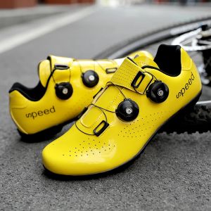 أحذية ركوب الدراجات على طريق الأحذية ألوان عاكسة اللون تغيير دراجة الجبال الجبلية المحترفة في سباق الدراجات ذات التنفس أحذية ذاتية