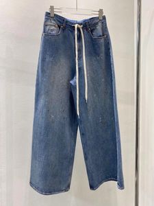 Women's Pants Style To Do Old Jeans Loose Casual Wide-leg Dirty Dye Wash