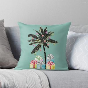 Poduszka świąteczna palmy na przybrzeżną plażę rzut dekoracyjną luksusową sofę kratę