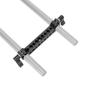 KIMRIG 15mm Rail Dual Rod Clamp With 1/4 3/8 Inch Thread Holes For DLSR Camera Rig Cage 15mm Rail Rig Cage Base Plate