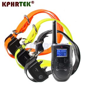 KPHRTEKリモート充電式および防水電子犬トレーニングカラーLCDディスプレイサポート3犬E34