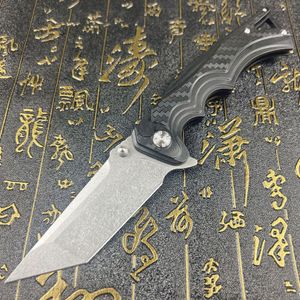 Nuovo A6704 Coltello pieghevole Flipper di alta qualità 7Cr13Mov Stone Wash Tanto Lama CNC G10 Maniglia Cuscinetto a sfere Escursione di campeggio esterna Coltelli per cartelle EDC