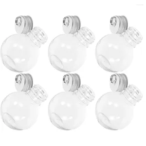 Vases 6 Pcs Christmas Spherical Bottle Bulb Shaped Plastic Containers Juice Drink Supply Sealing Cold Bottles Outdoor Milk The Pet