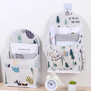 Storage Bags Wall Hanging Bag Cotton Linen Organizer For Sundries Cosmetic Pocket Door Back Home Decor