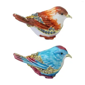 Smyckespåsar ringar Holder Bird Trinket Box Parties levererar Emalj Hängad arrangör Display för tjejkroppsängar kvinnor