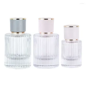 Garrafas de armazenamento 5pcs Perfume Atomizer Refil Bottle Bomba Bomba de parafuso vazia embalagem cosmética Clear redonda grossa de vidro de vidro de vidro 30ml 50ml