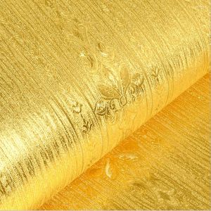 Tapeten Q QIHANG Europäischen Luxus Vertikale Btripes Goldfolie Glitter KTV Buddhistische Halle PVC Tapete Rolle 0,53 m 10 m 5,3 m2