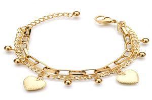 Hela fest Boho smycken justerbar 18k guldarmband lady heart charms guldplattade armband armband vänner gåvor5653882