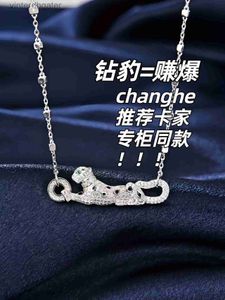 Top Luxury Fine 1to1 Original Designer Necklace for Women French Counter Carter Cheetah Series Plated S925 Emalj Mönster Hög polerad originalvarumärke smycken