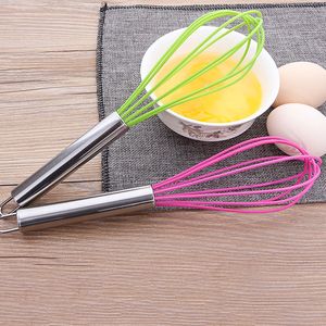 Бытовой кухонный гаджет, стальная ручка, 10-дюймовый силиконовый миксер для яиц, ручной миксер для яиц, точечный миксер для яиц