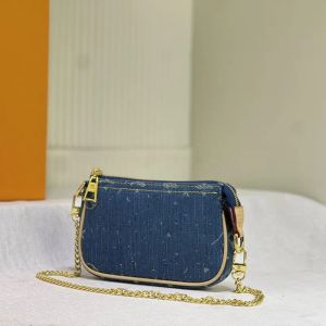 Denim Ingot Achselmaterial Coussin Womens Designer Lou Vitt Crossbody Handtasche Hochqualität