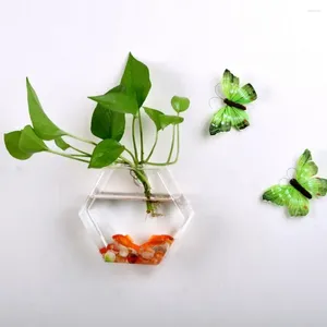 Vaser dekorerar rymdbesparande väggmonterad hydroponisk blomkruka heminredning