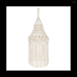 Tapeçarias Nordic Macrame Tecido Tapeçaria Abajur Boho Pendurado Lâmpada Capa Teto Pingente Luz para Casa Quarto Decorativo