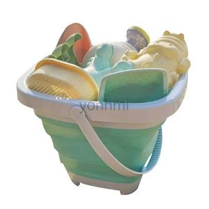 Sand Play Water Fun Travel Beach Toys 11PCS Foldable Beach Bucket Toys Summer Sand Toys Colander Sand Shovels Kettle Toddler Surprise Summer Game 240402